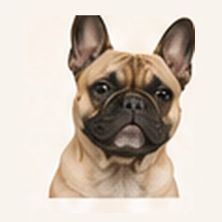 Falbfarbene Französische Bulldogge mit dunkler Maske